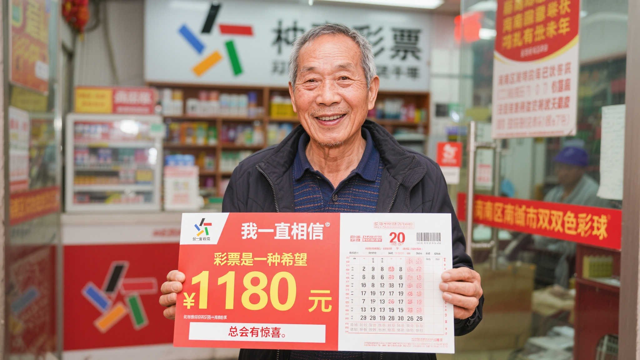 老彩民20元复式票击中双色球1180万巨奖 坚持购彩不停步